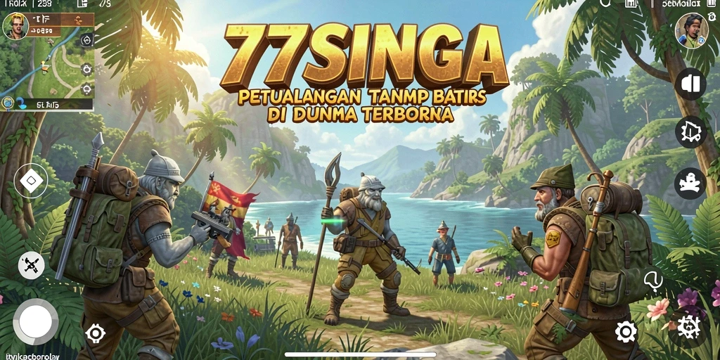 Screenshot gameplay 77SINGA menampilkan petualangan di dunia terbuka yang luas.