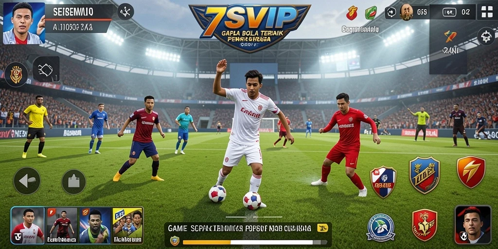 Screenshot 7SVIP menampilkan pertandingan sepak bola yang seru.