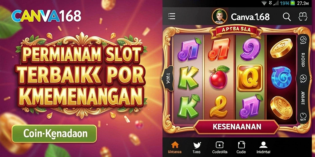 Tangkapan layar utama CANVA168 dengan tampilan gameplay Slot yang menarik.