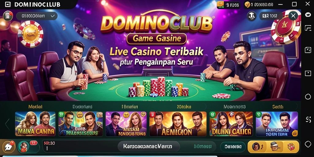 Tampilan gameplay Live Casino di DOMINOCLUB yang mengasyikkan.