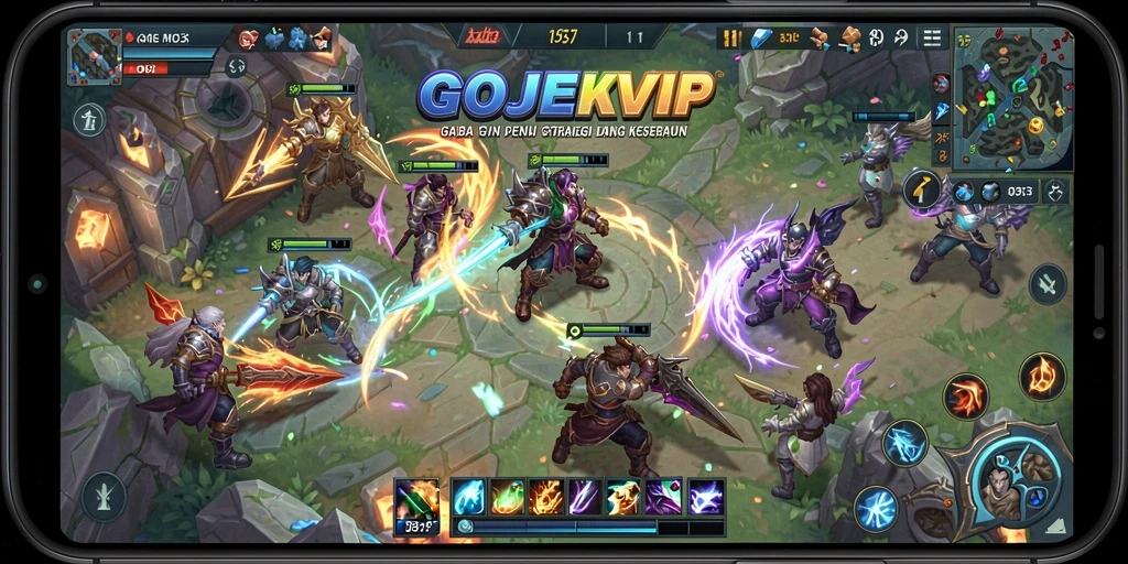 Screenshot gameplay menarik dari GOJEKVIP dengan karakter yang beraksi.