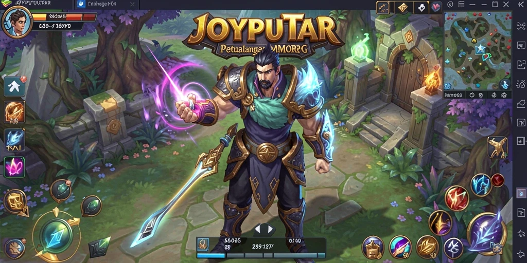 Tampilan gameplay menarik dari JOYPUTAR yang menunjukkan aksi seru dalam dunia MMORPG.