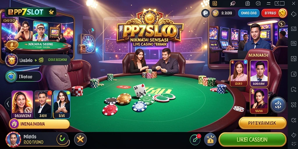 Tampilan gameplay PP7SLOT yang menarik dengan dealer live.