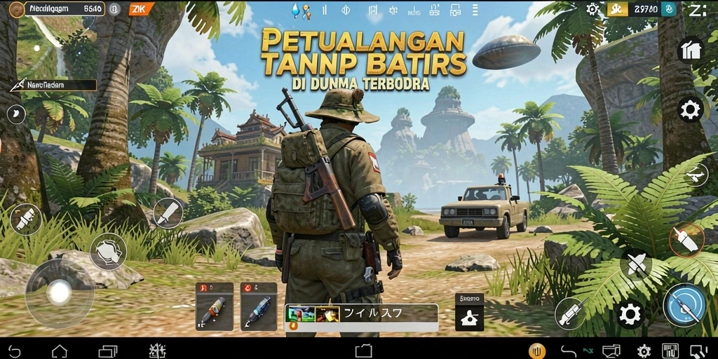 Gameplay ZK7 yang luas dan menakjubkan di dunia terbuka.