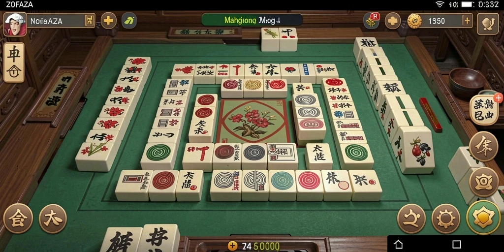 Tampilan gameplay menarik dalam permainan Mahjong ZOFAZA.
